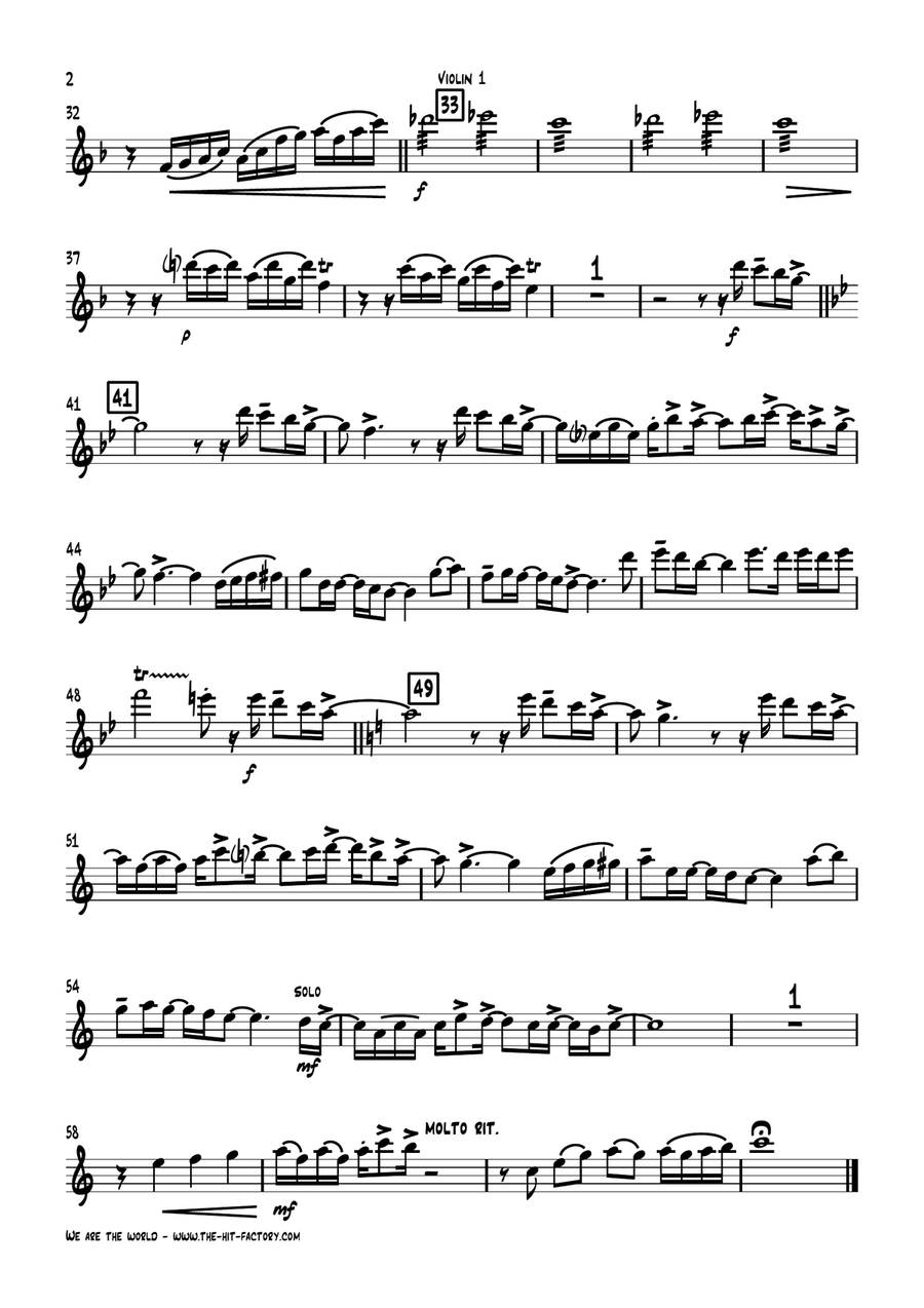We Are The World String Orchestra scores gallery preview page 6
