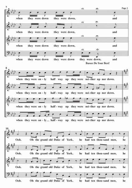 The Grand Old Duke Of York A Cappella SATB image number null