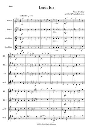 Locus Iste for flute quartet (2 flutes, alto flute and bass flute)