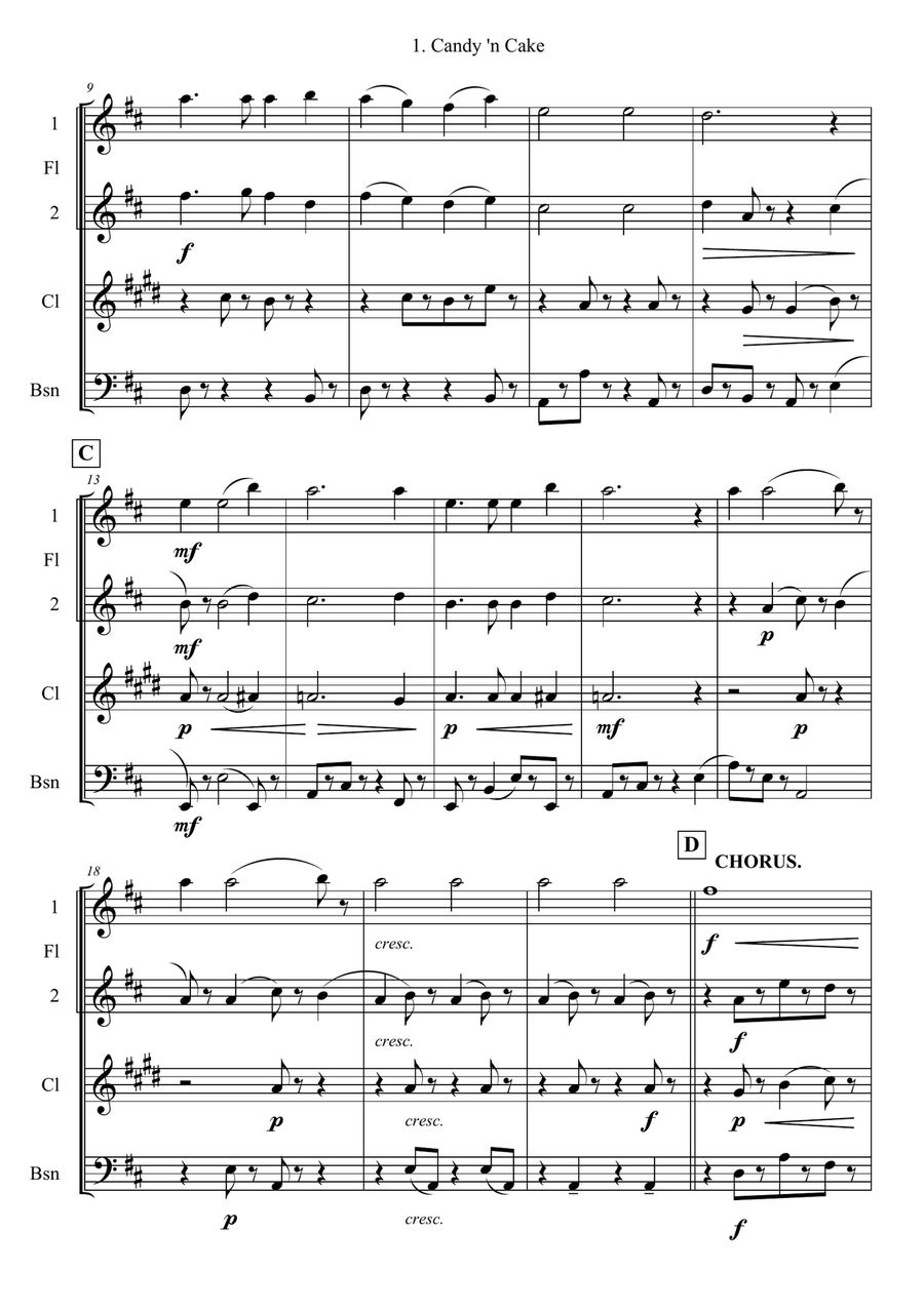 Candy 'n Cake Woodwind Quartet scores gallery preview page 2