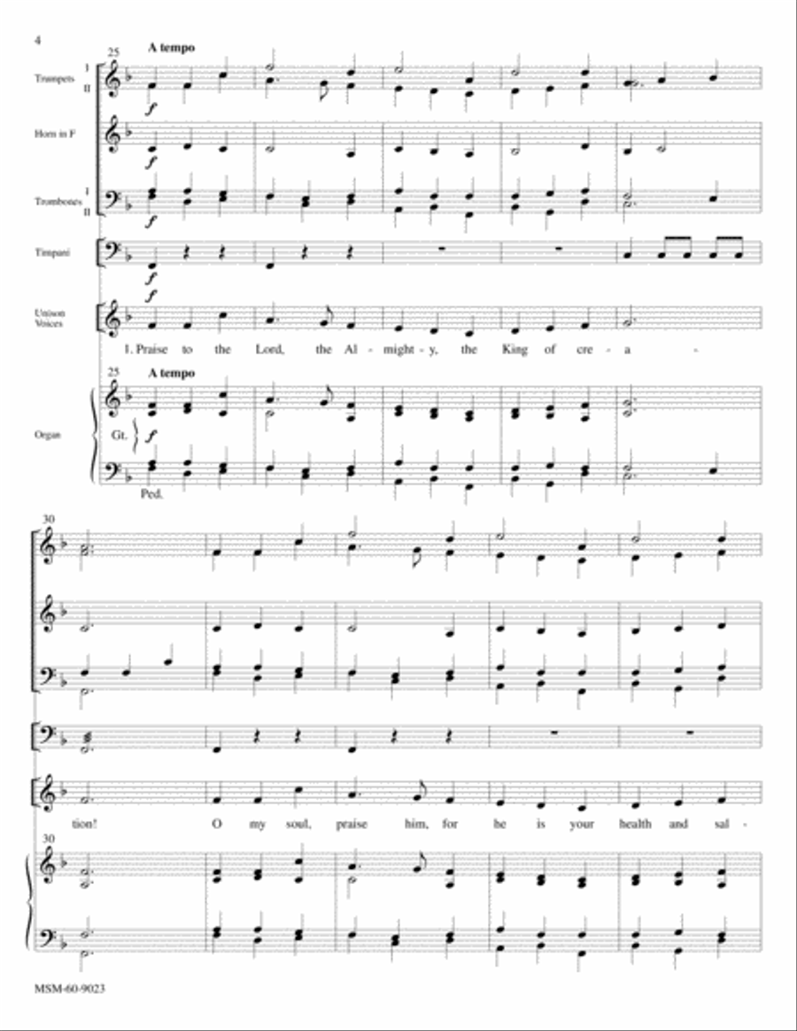 Praise to the Lord, the Almighty Choir scores gallery preview page 3
