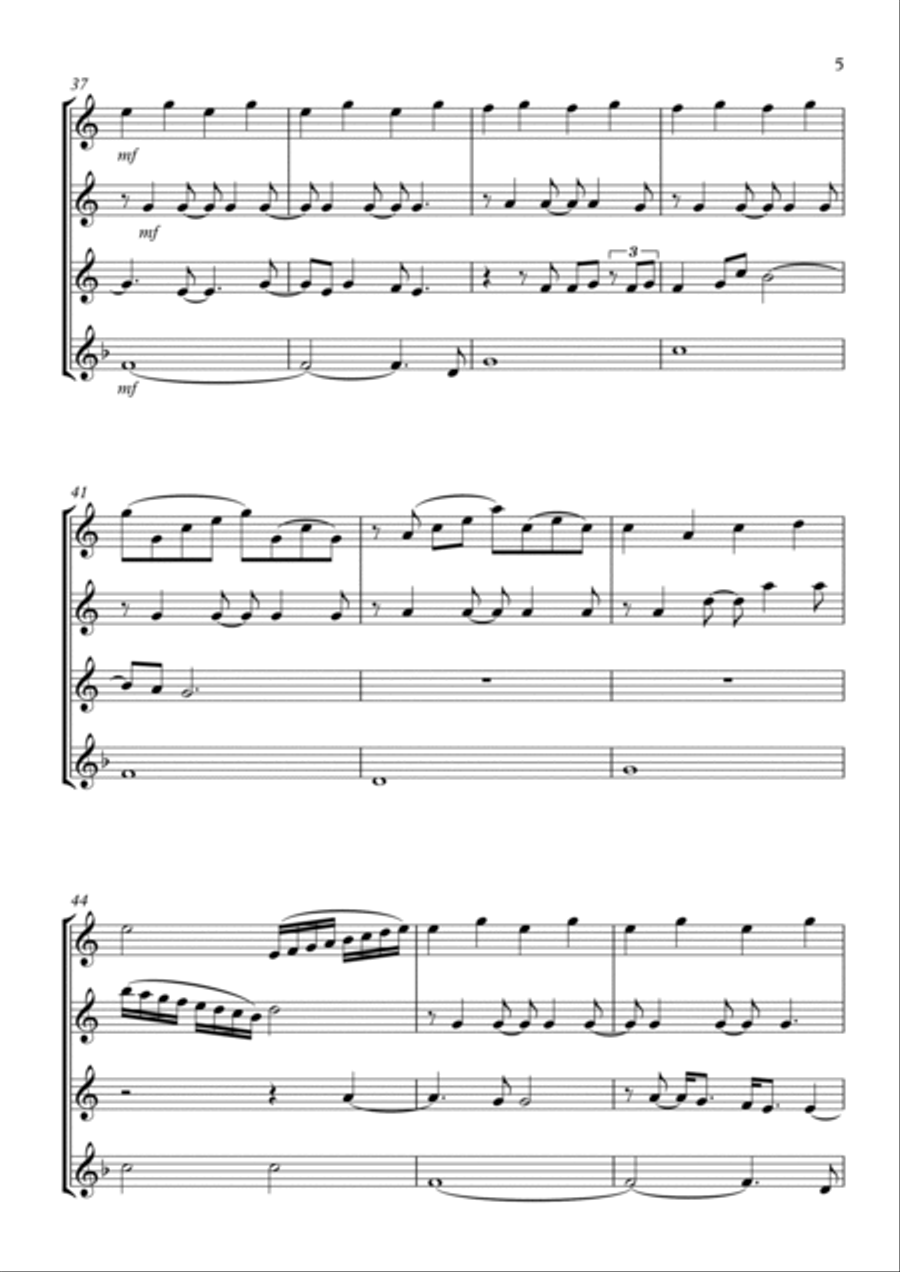 Over The Rainbow Flute Quartet scores gallery preview page 5