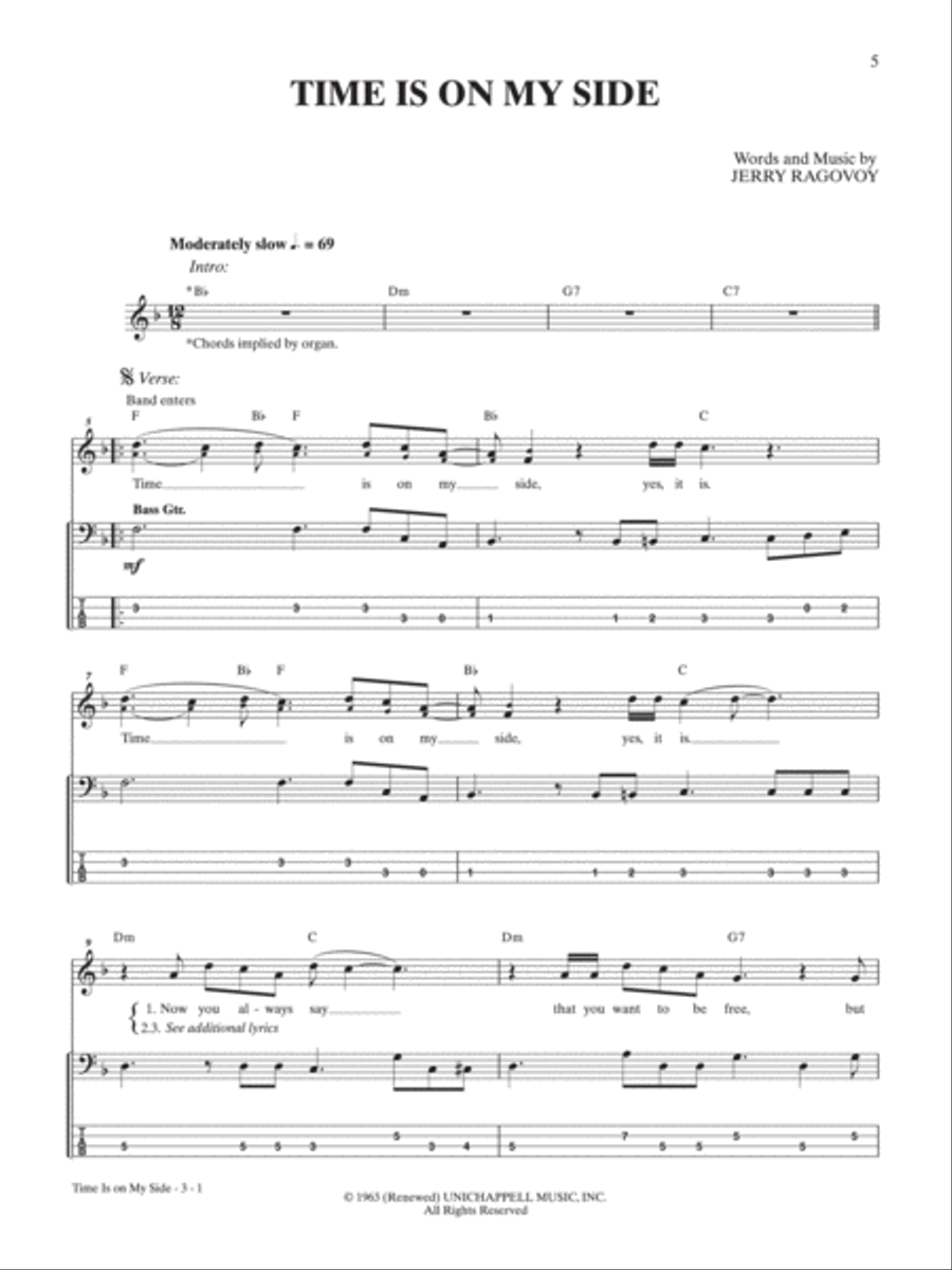 Rolling Stones -- Hot Rocks 1964-1971 Bass Guitar Tablature scores gallery preview page 3
