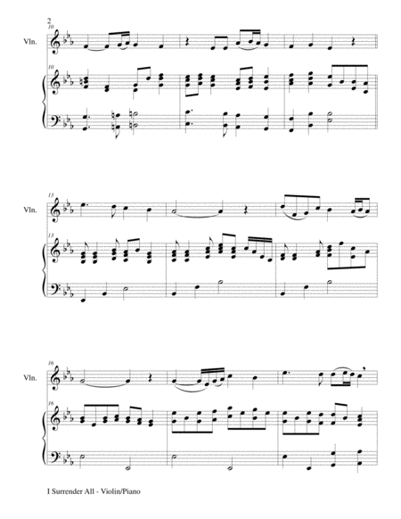 I SURRENDER ALL (Duet – Violin and Piano/Score and Parts) image number null