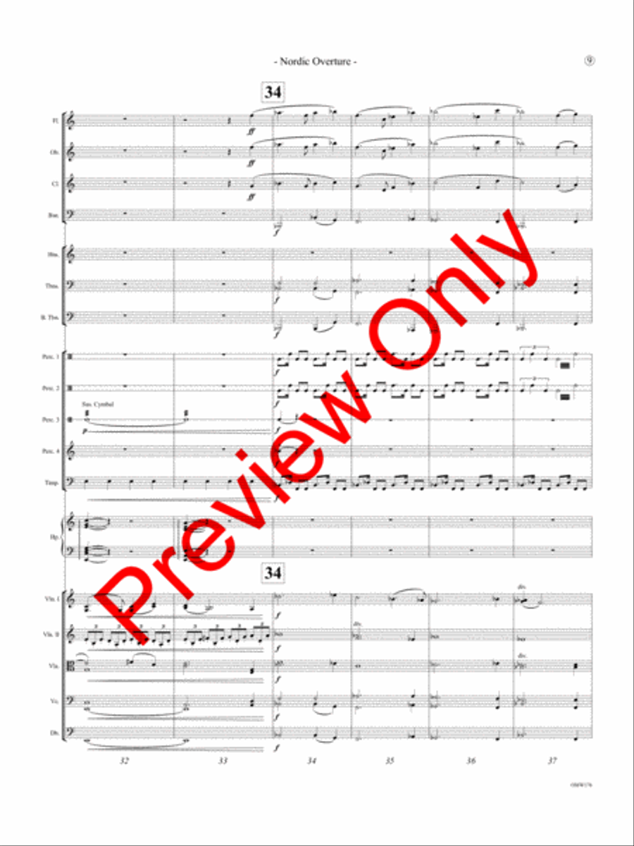 Nordic Overture Full Orchestra scores gallery preview page 10