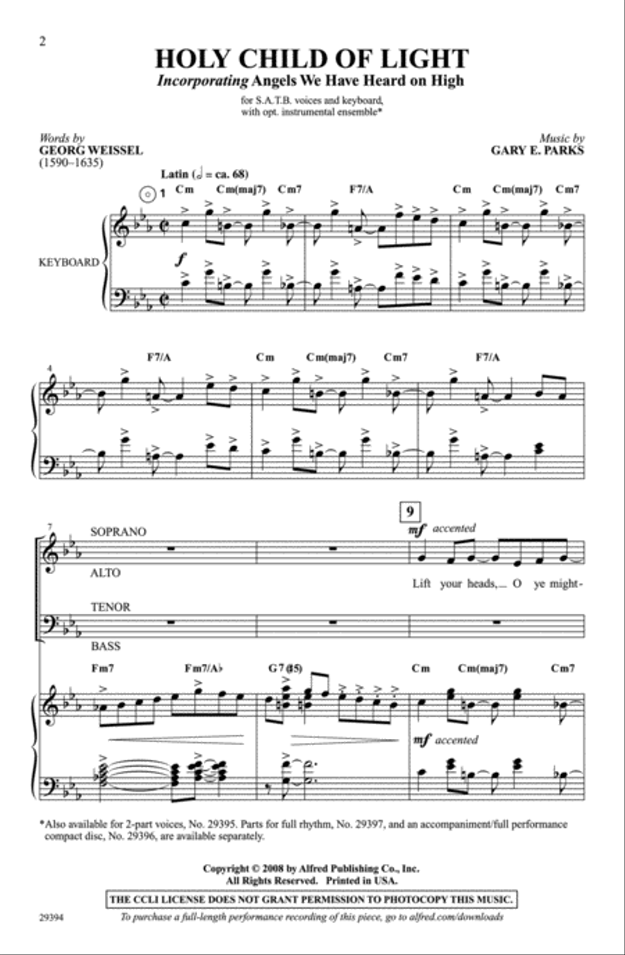 Holy Child of Light 4-Part scores gallery preview page 2