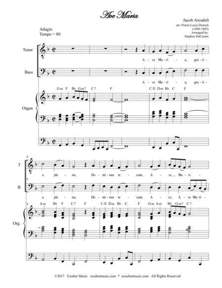 Ave Maria (for 2-part choir (TB) - Organ Accompaniment) image number null