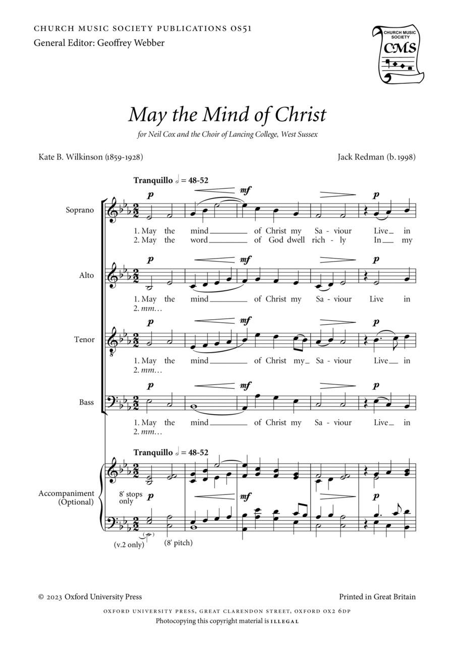 May the Mind of Christ 4-Part scores gallery preview page 1