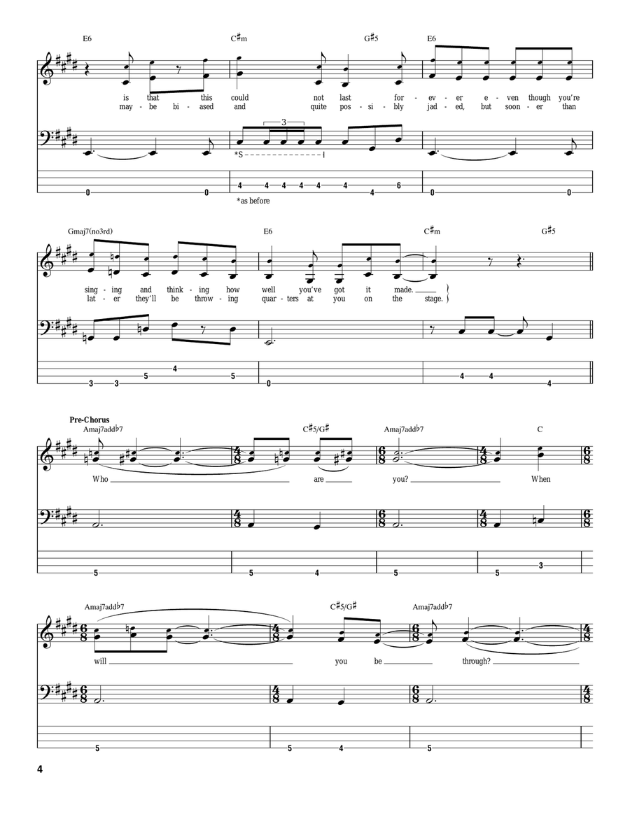 Just A Phase Just A Phase Bass Guitar Tablature scores gallery preview page 4
