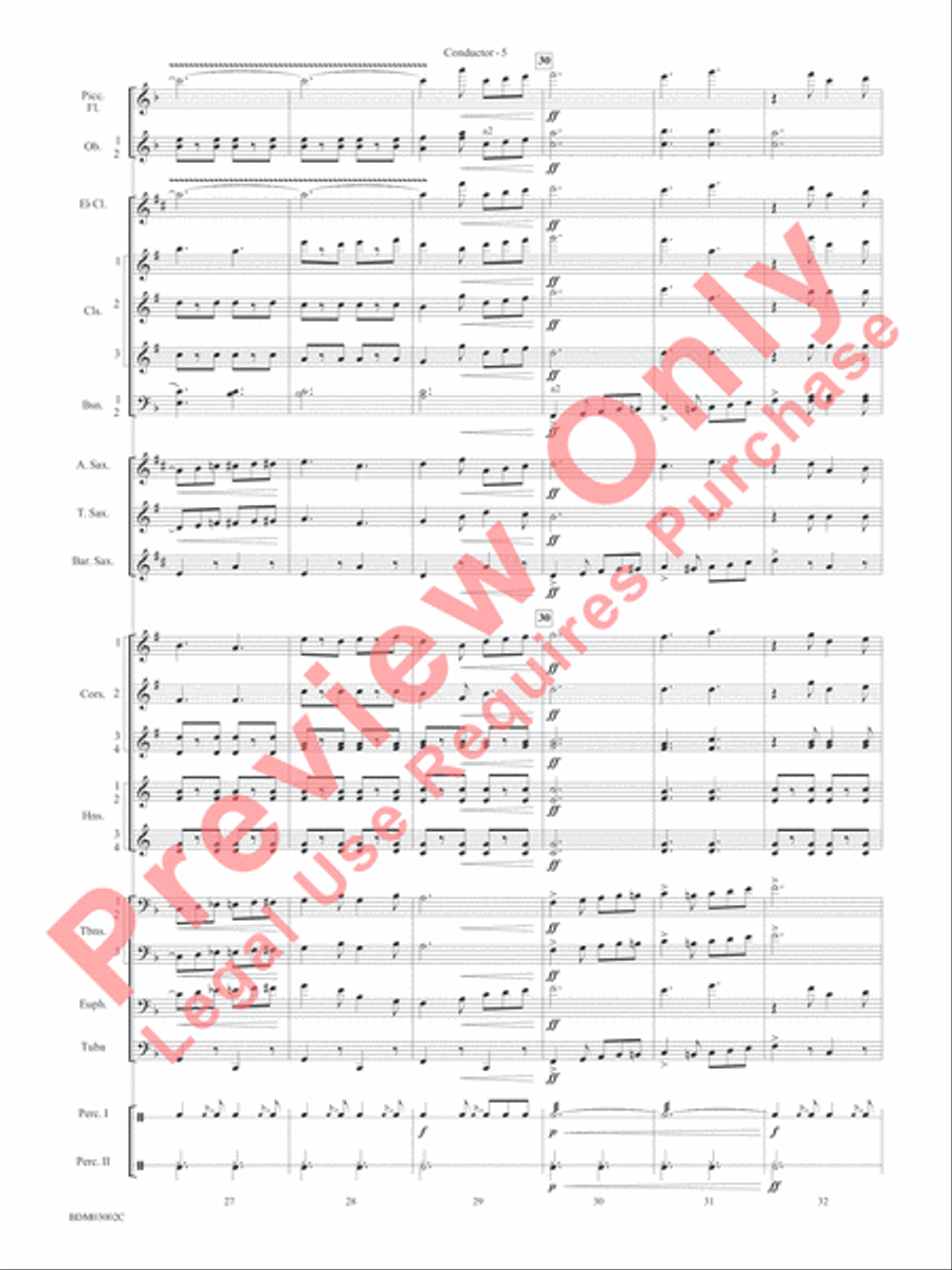 Sabre and Spurs (March of the American Cavalry) Concert Band scores gallery preview page 8