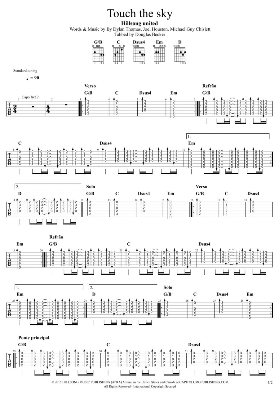 Touch The Sky Guitar Tablature scores gallery preview page 1