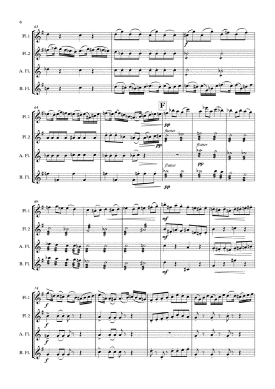 Quartet for four flutes Flute Quartet scores gallery preview page 6