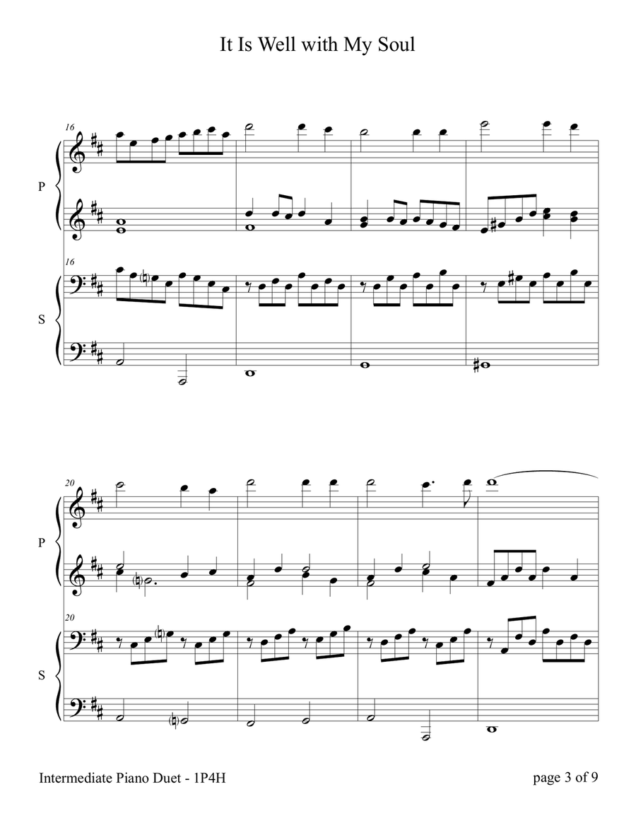 It Is Well (1 Piano, 4 Hands Duet) 1 Piano, 4-Hands scores gallery preview page 5