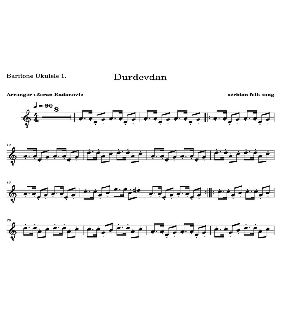 Đurđevdan - Djurdjevdan - Ederlezi - for ukulele quartet Đurđevdan - Djurdjevdan - Ederlezi - for ukulele quartet Small Ensemble scores gallery preview page 4