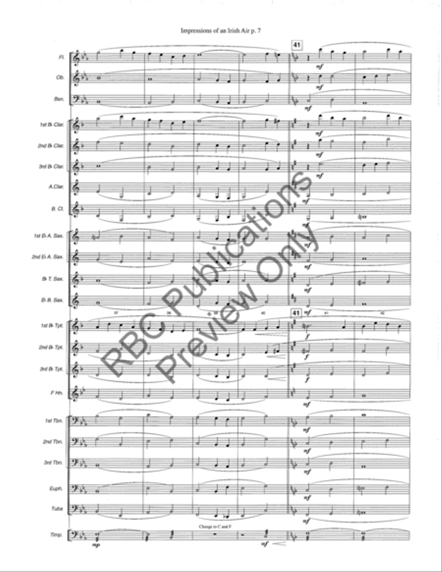 Impressions Of An Irish Air Concert Band scores gallery preview page 10