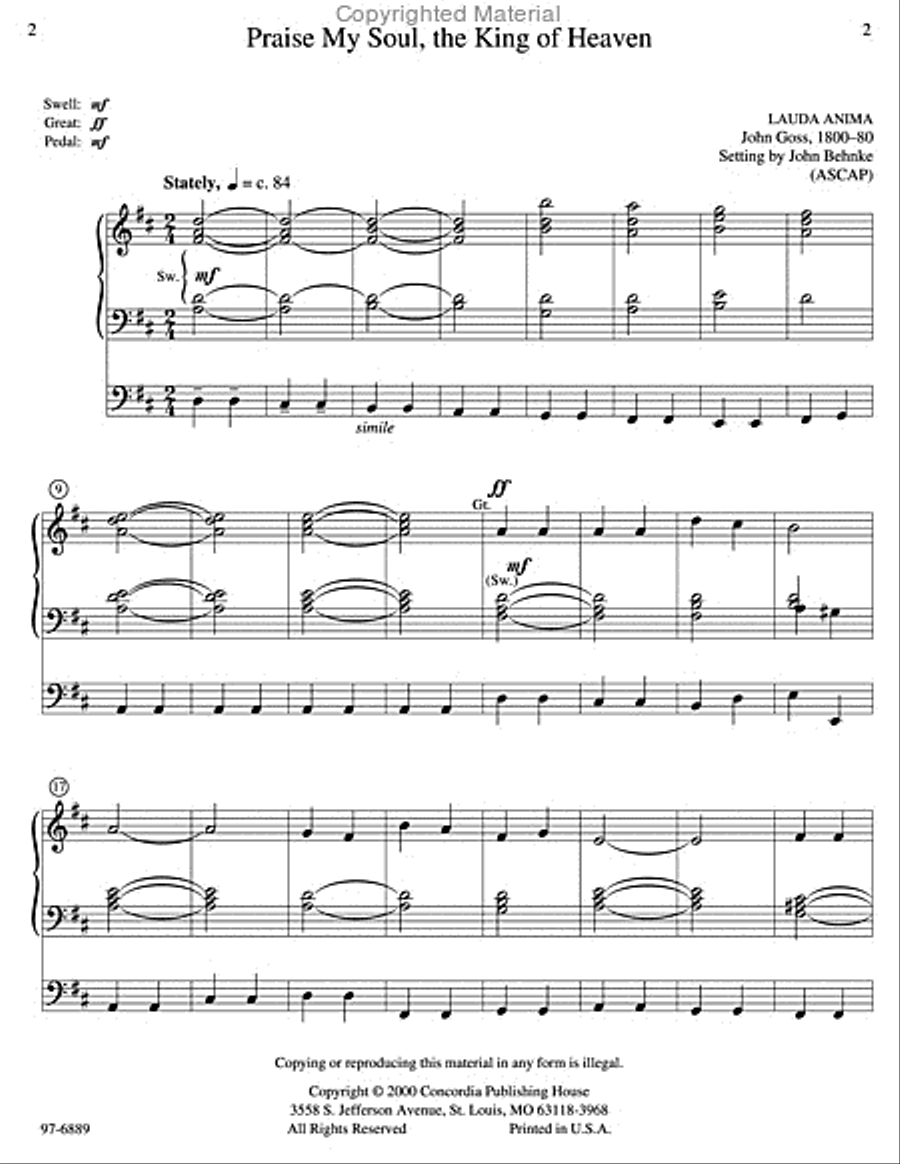 Five Preludes of Praise, Set 2 Organ scores gallery preview page 2