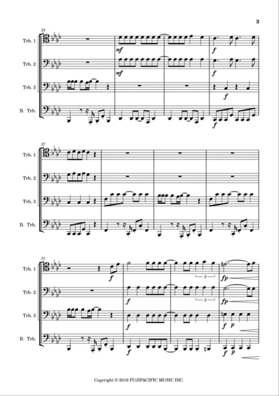 Makafushigi Adventure Trombone Solo scores gallery preview page 3