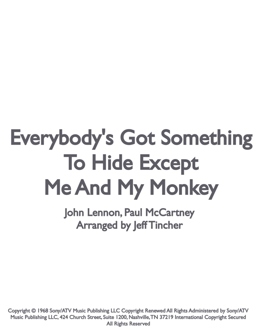Everybody's Got Something To Hide Except Me And My Monkey Piano, Vocal, Guitar scores gallery preview page 1