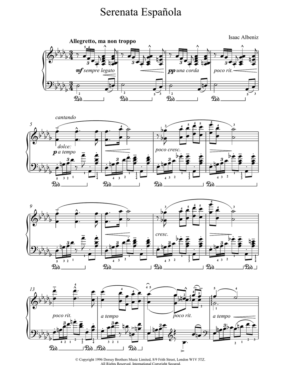 Serenata Espanola Serenata Espanola Piano Solo scores gallery preview page 1