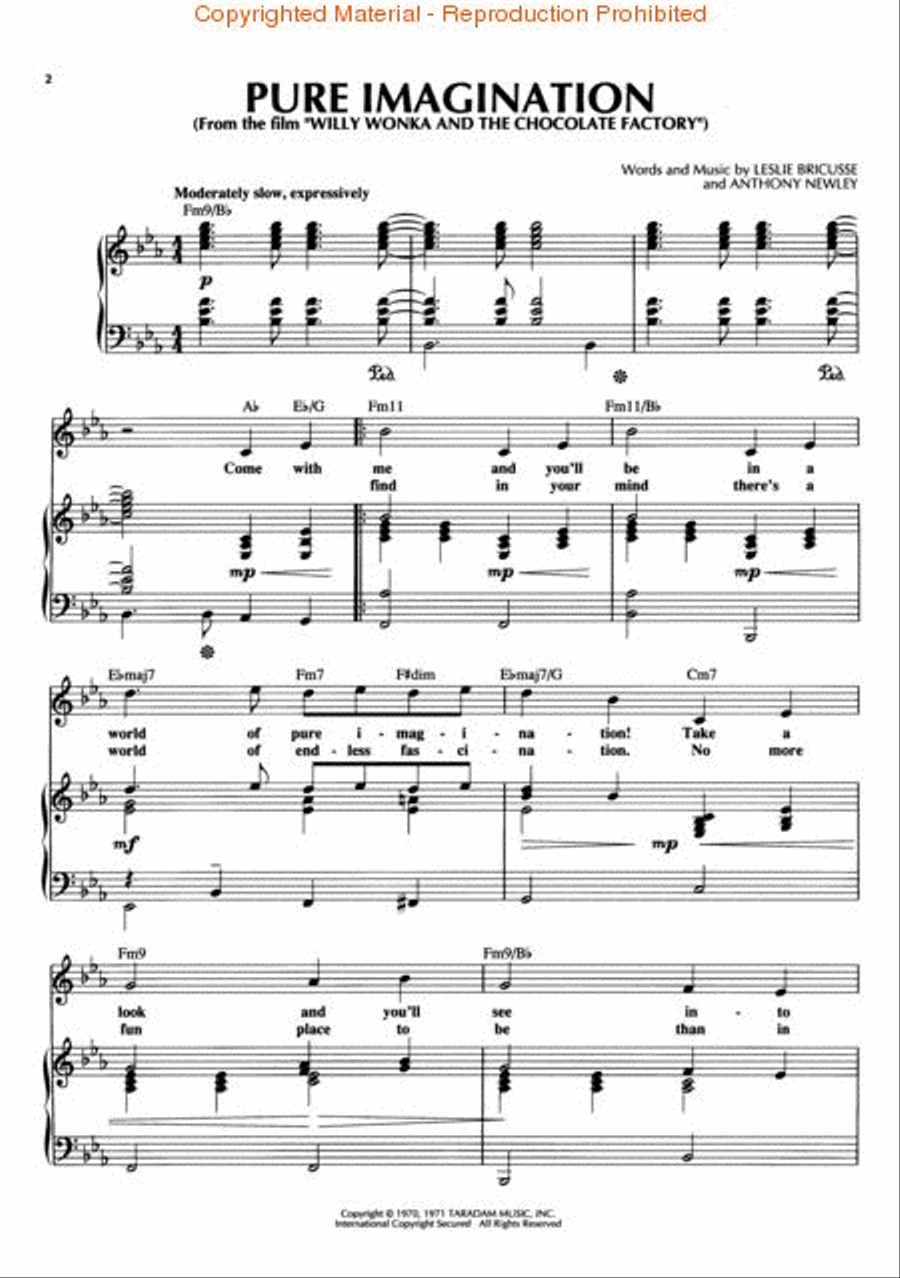 Pure Imagination Pure Imagination Piano, Vocal, Guitar scores gallery preview page 2
