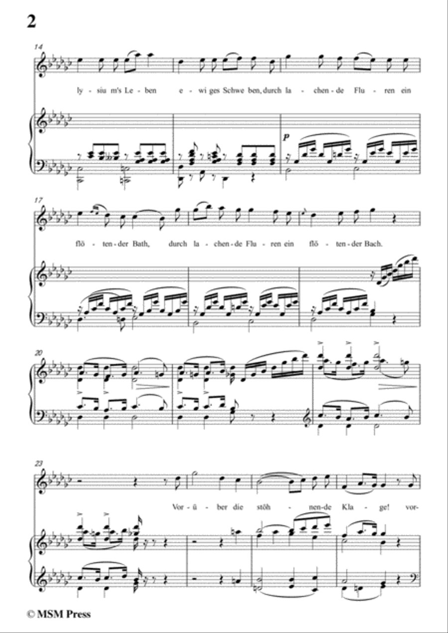 Schubert-Elysium,D.584,in G flat Major,for Voice&Piano Voice scores gallery preview page 4