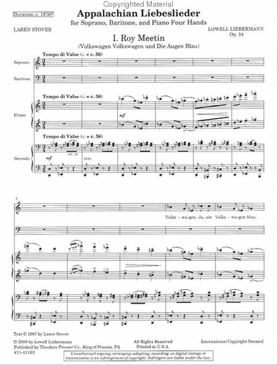 Appalachian Liebeslieder Op. 54 Chamber Music scores gallery preview page 2
