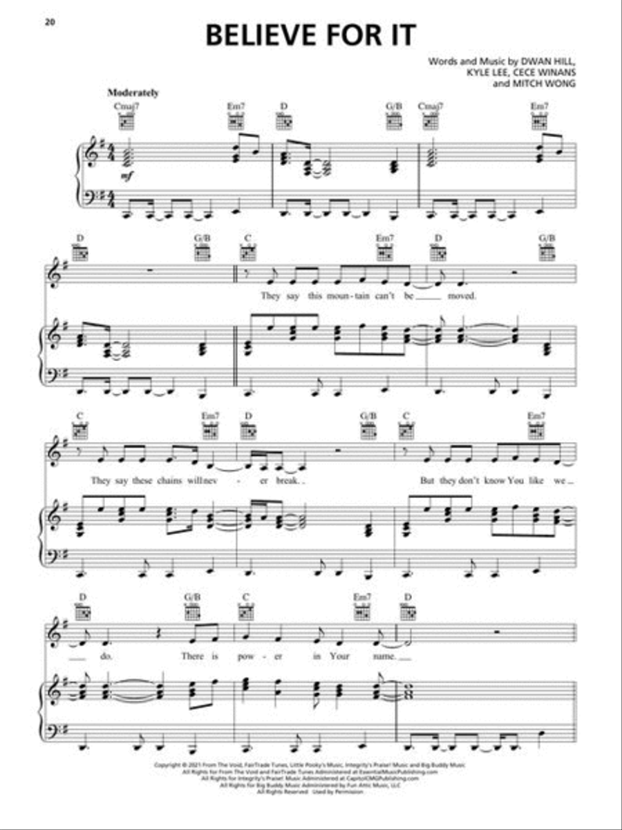 Top Christian Hits of 2021-2022 Piano, Vocal, Guitar scores gallery preview page 6