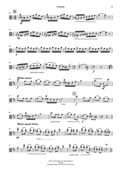 Czardas - Viola and Piano (Individual Parts) image number null