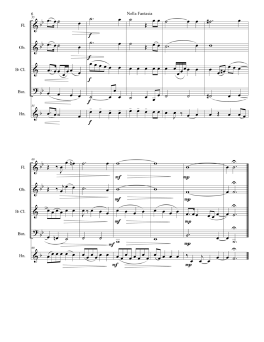 Nella Fantasia Woodwind Quintet scores gallery preview page 6