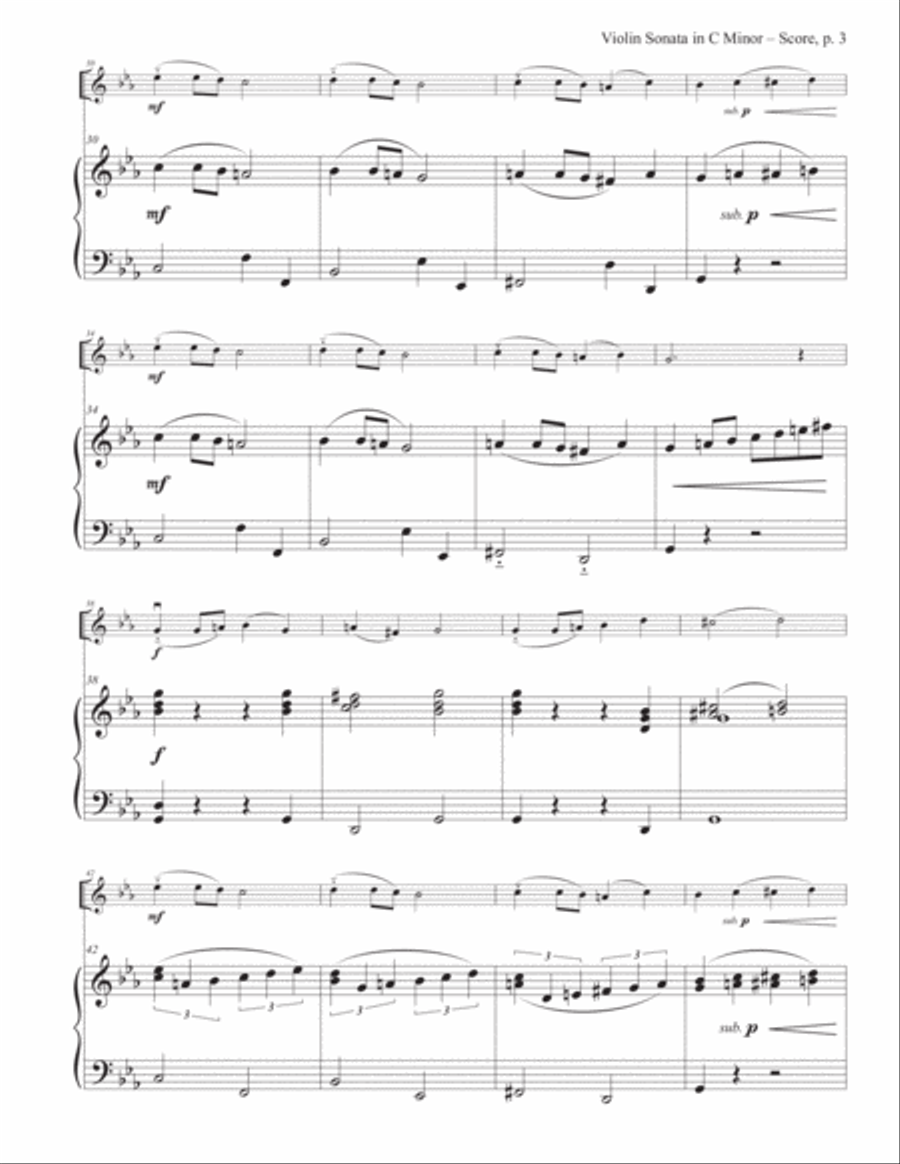 Violin Sonata in C Minor Violin Solo scores gallery preview page 4