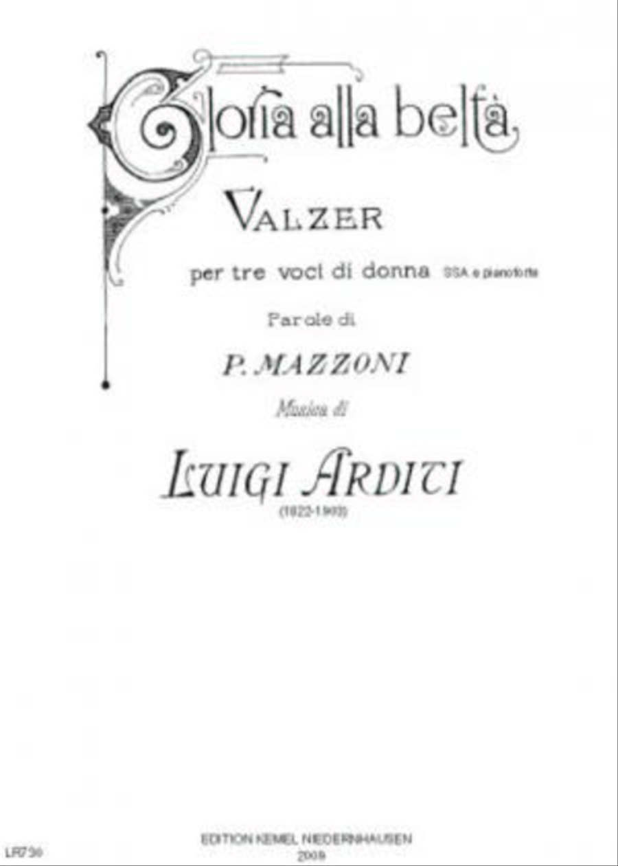 Gloria alla belta Gloria alla belta SSA scores gallery preview page 1