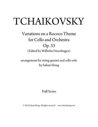 Tchaikovsky - "Rococo" Variations (ver. Fitzenhagen) for string quartet and cello solo