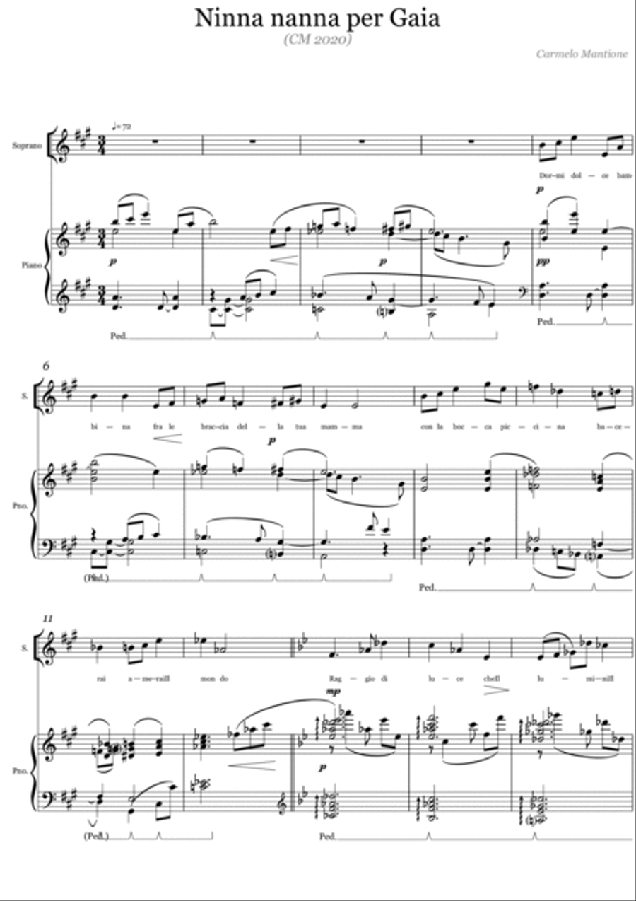 Ninna nanna per Gaia (CM 2020) High Voice scores gallery preview page 3
