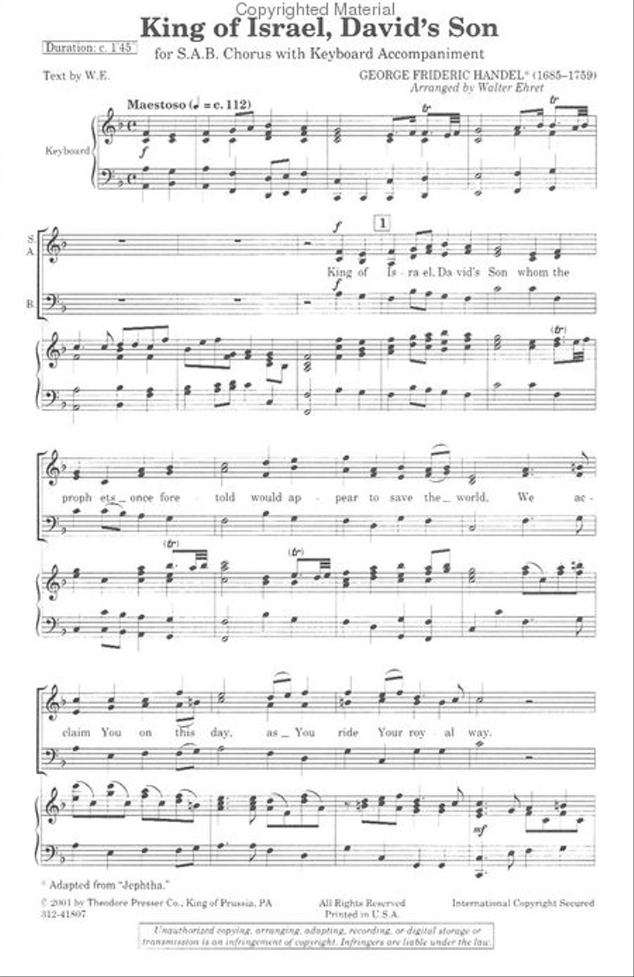 King of Israel, David's Son 3-Part scores gallery preview page 2