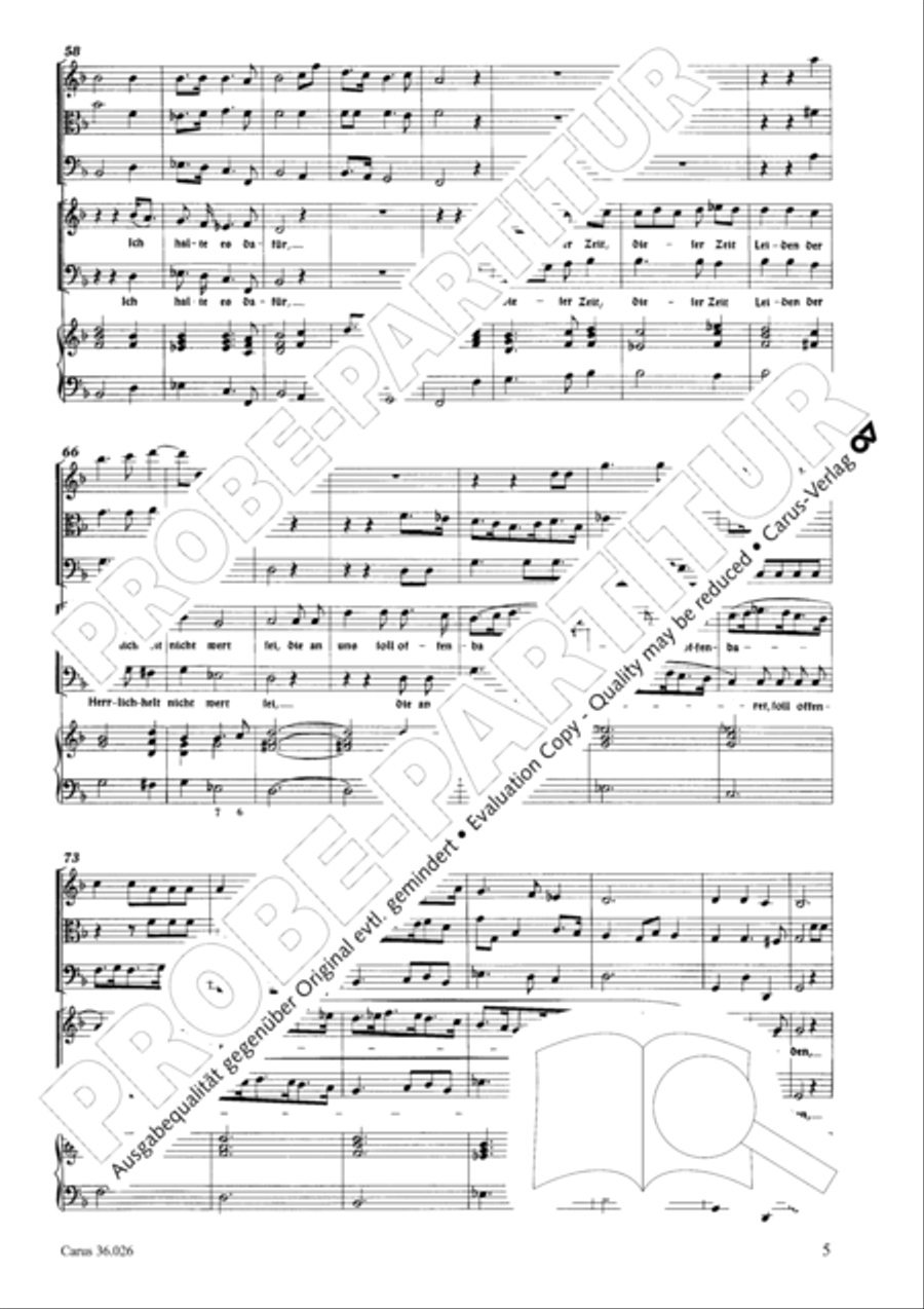 Now I indeed believe (Ich halte es dafur) Choir scores gallery preview page 6