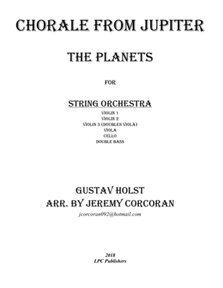 Book cover for Chorale from Jupiter for String Orchestra