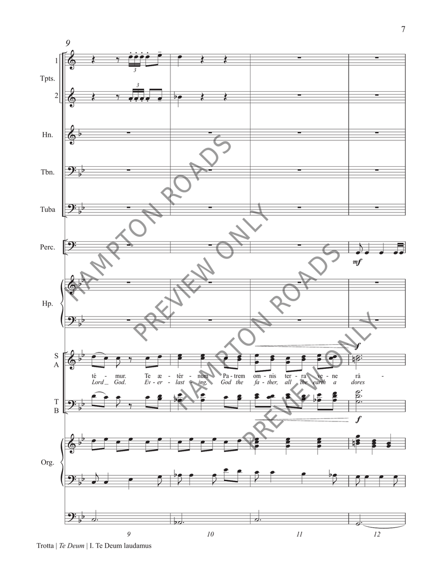 Te Deum (Organ, Brass, Percussion Score) Organ scores gallery preview page 8