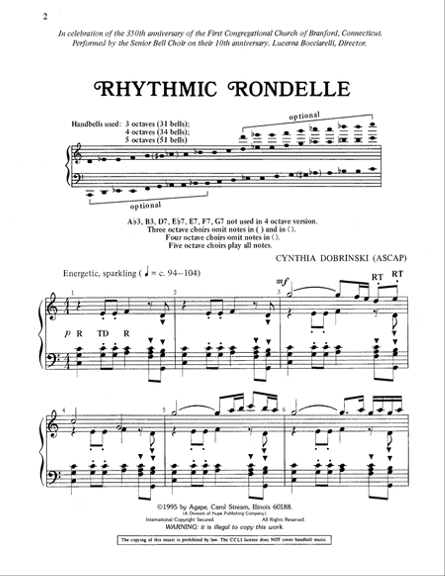 Rhythmic Rondelle-Digital Download Handbell Choir scores gallery preview page 2