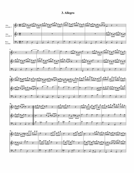 Trio sonata HWV 405 (arrangement for 3 recorders)