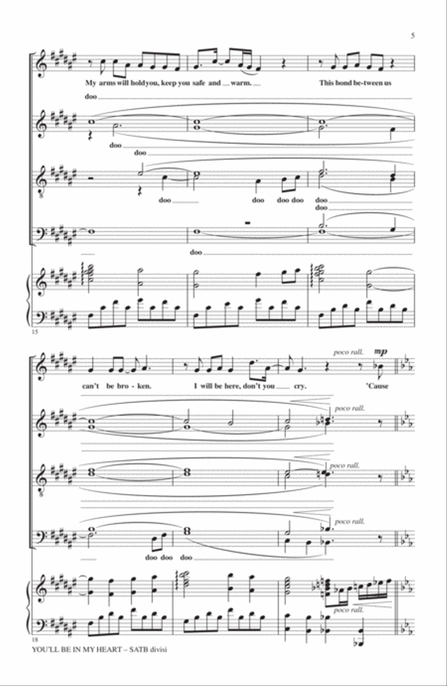 You'll Be In My Heart (from Tarzan) (arr. Mac Huff) 4-Part scores gallery preview page 3