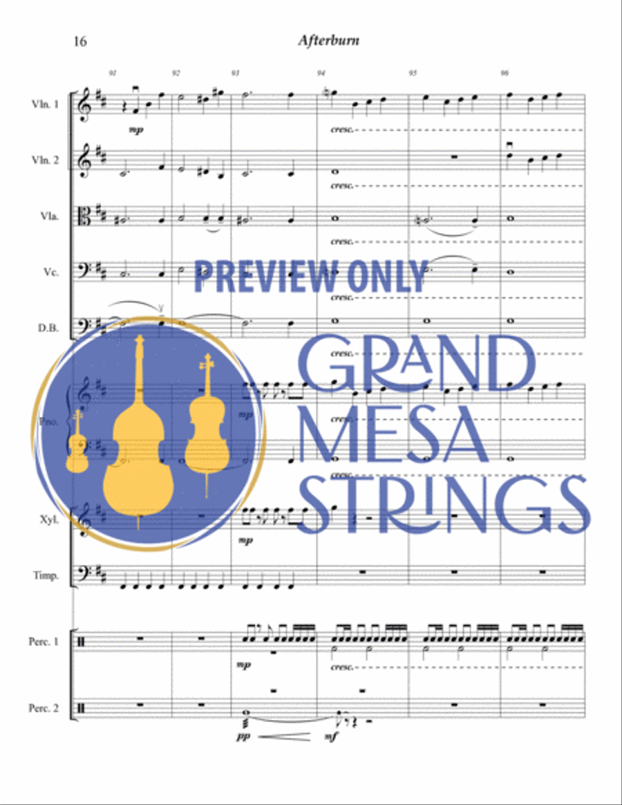 Afterburn for Strings & Percussion String Orchestra scores gallery preview page 17