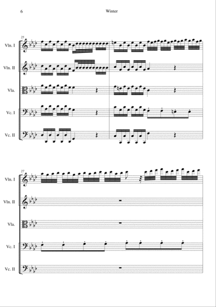 The Four Seasons - Winter 1st Movement Cello scores gallery preview page 6