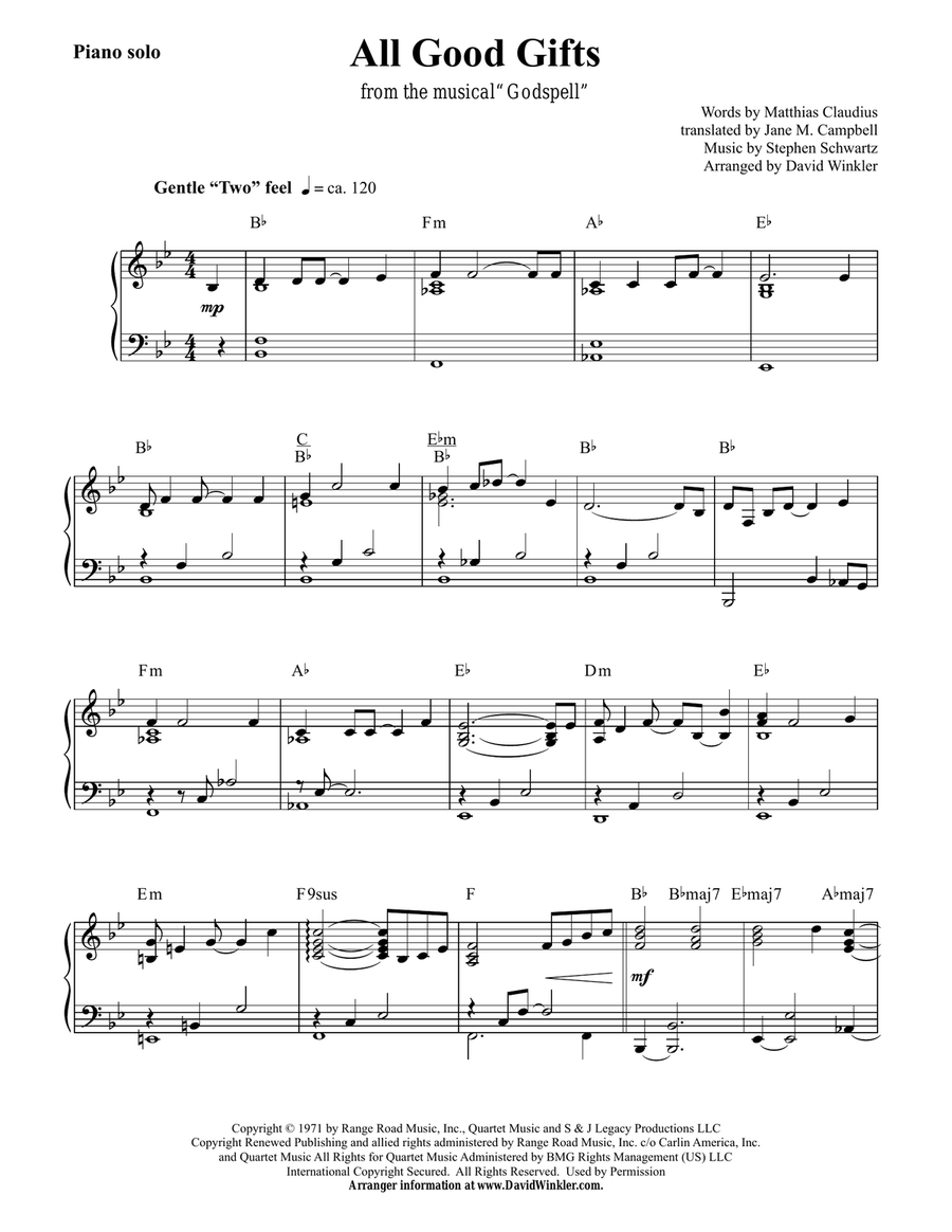 All Good Gifts Piano Solo scores gallery preview page 2
