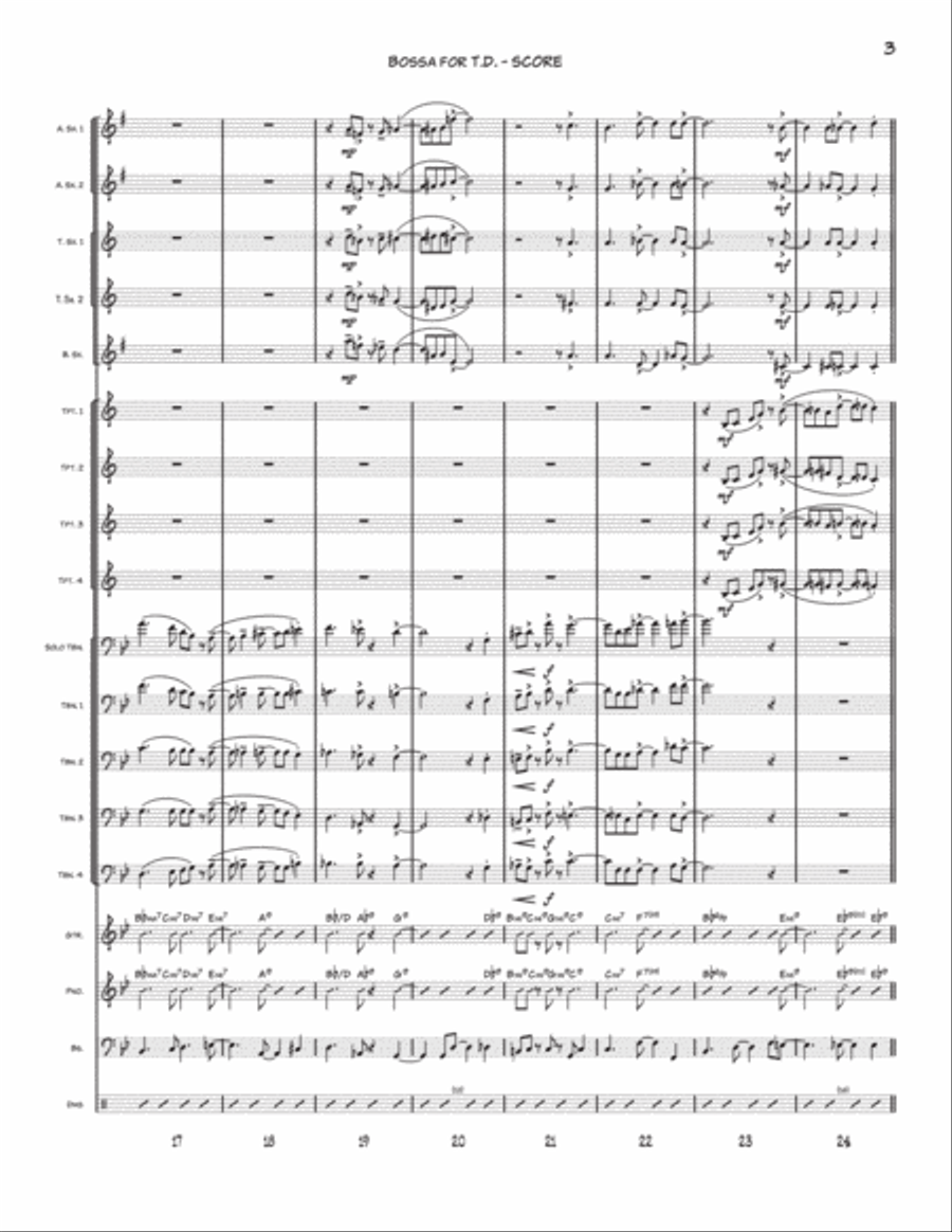 Bossa for T.D. Jazz Ensemble scores gallery preview page 3
