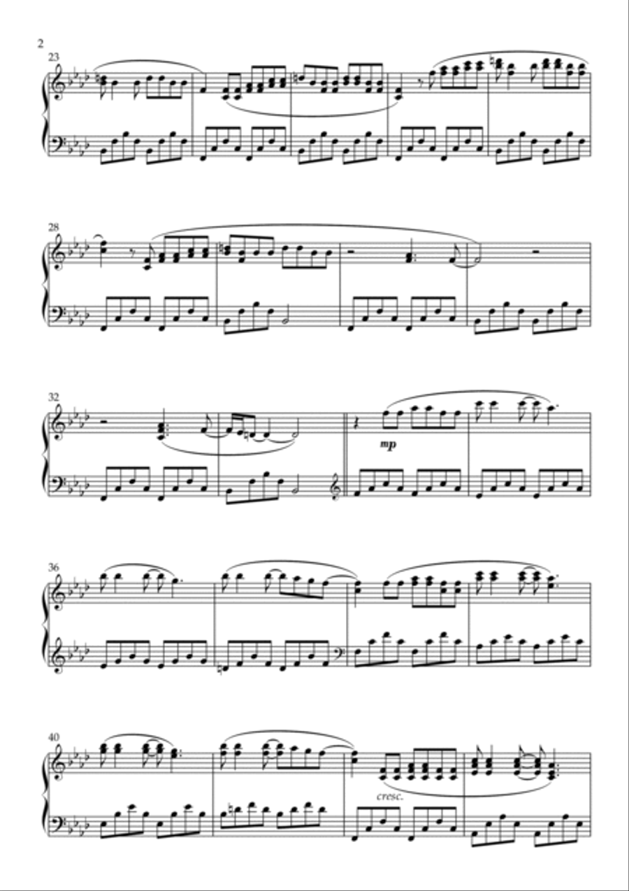 Mad World Piano Solo scores gallery preview page 2