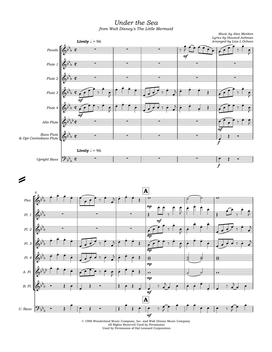 Under The Sea Flute Choir scores gallery preview page 5