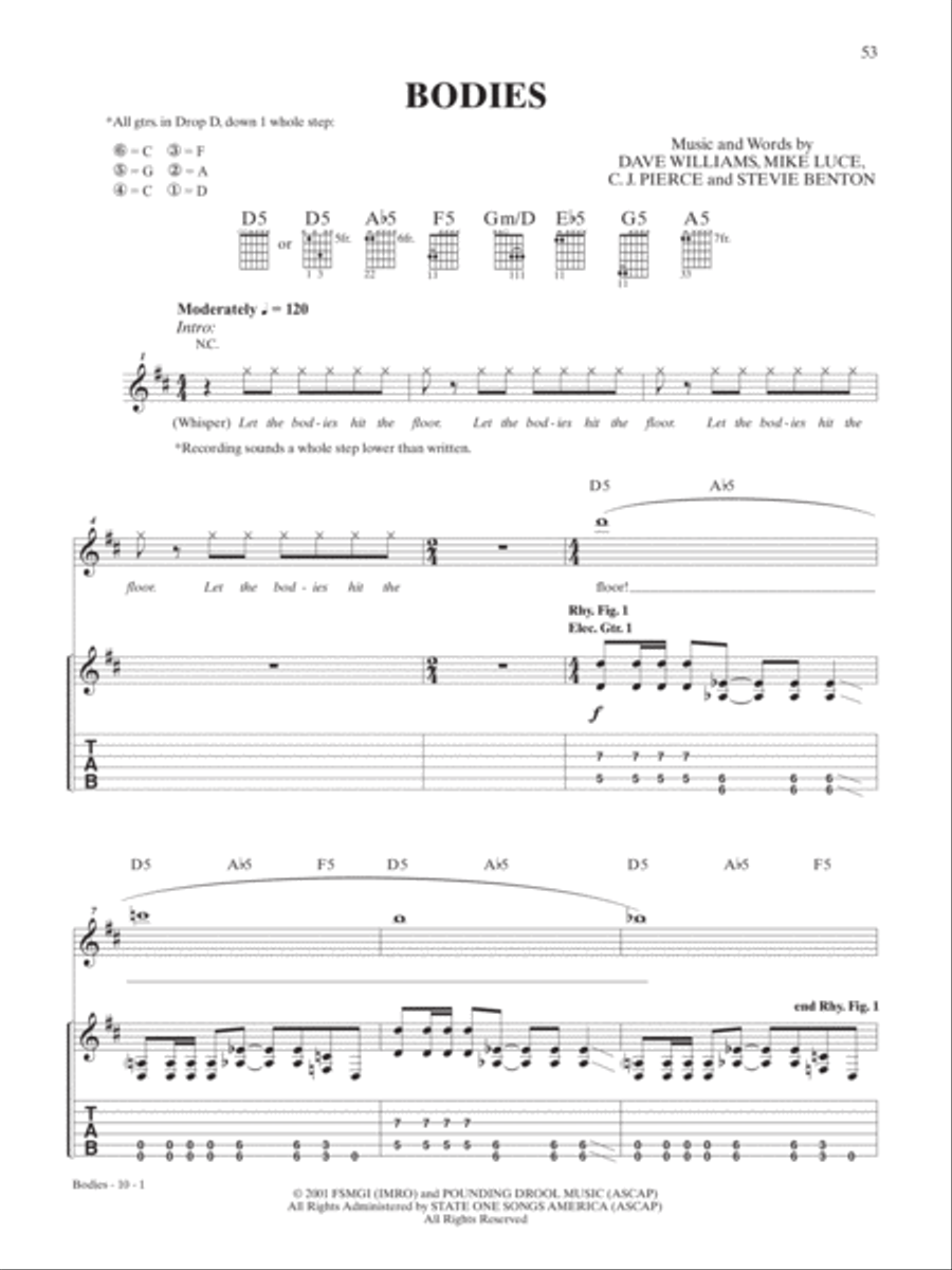 Bodies Electric Guitar scores gallery preview page 1
