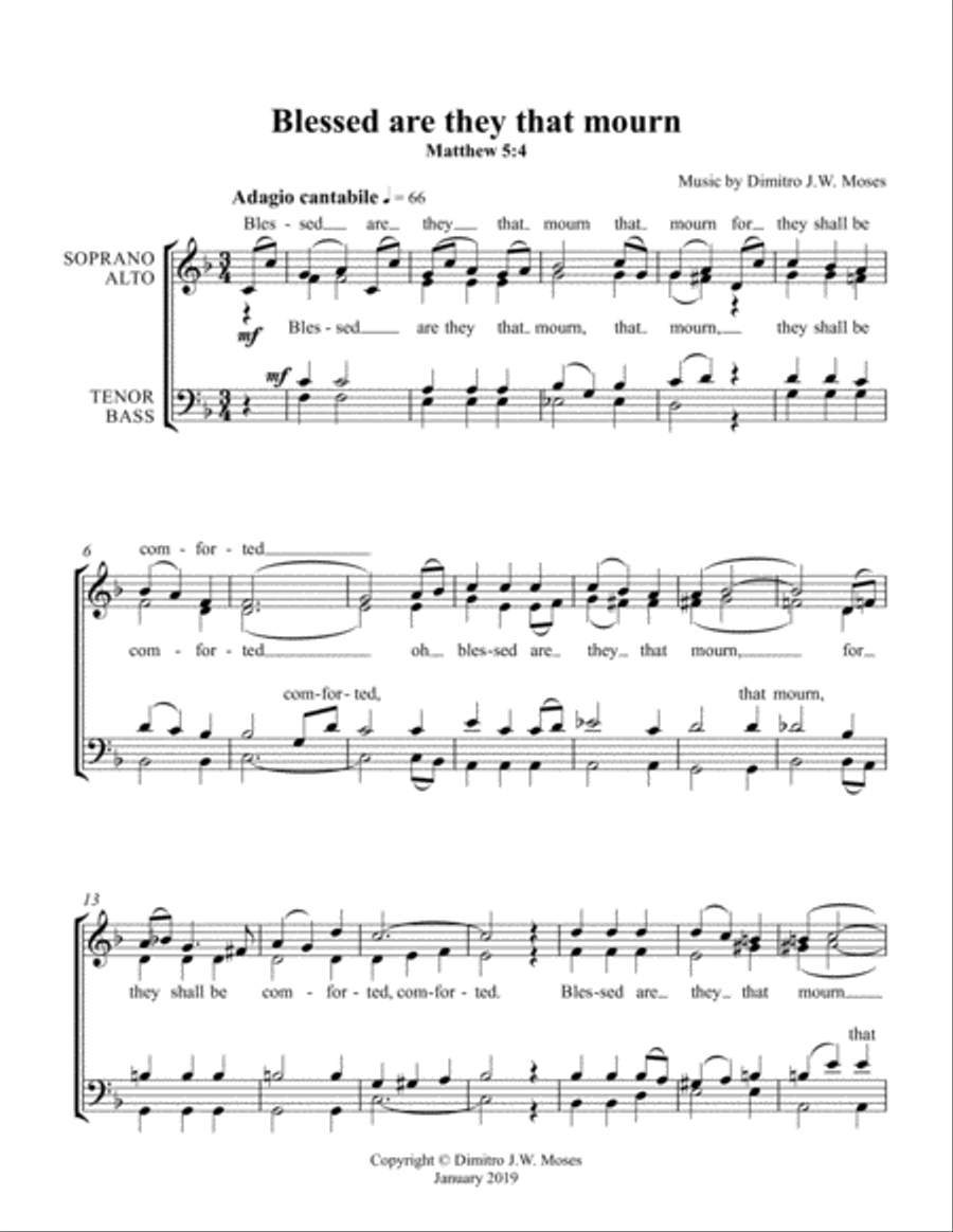 Blessed are they that mourn 4-Part scores gallery preview page 1