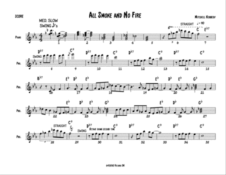 All Smoke and no Fire Piano Solo scores gallery preview page 1
