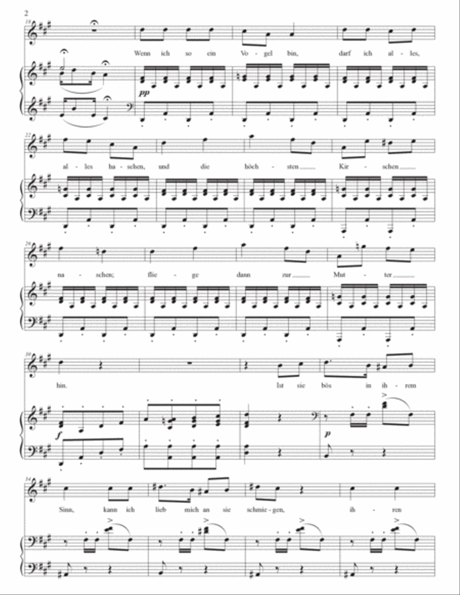 SCHUBERT: Der Knabe, D. 692 (transposed to A major) Voice scores gallery preview page 3